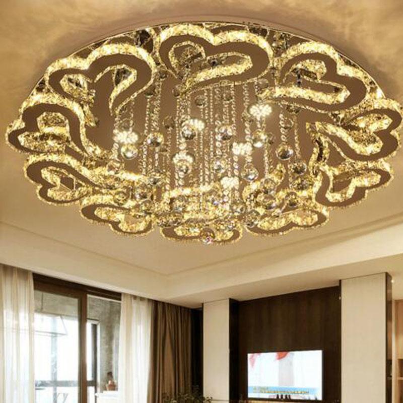 

Ceiling Lights Modern Minimalist LED Crystal Lighting Living Room Round Atmospheric Luxury Bedroom Restaurant Heart-shaped Stepless Dimming