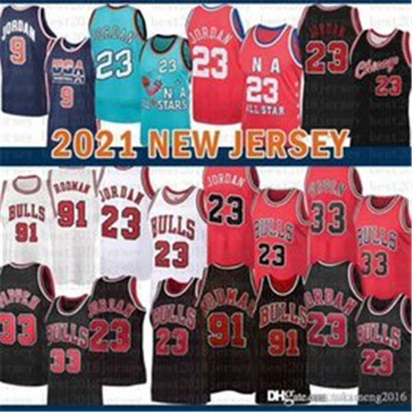 

2021 New Basketball Jersey Bull Mens 23 Michael Scottie 33 Pippen Mesh Retro Dennis 91 Rodman Youth Kids Orange, Mens-jersey