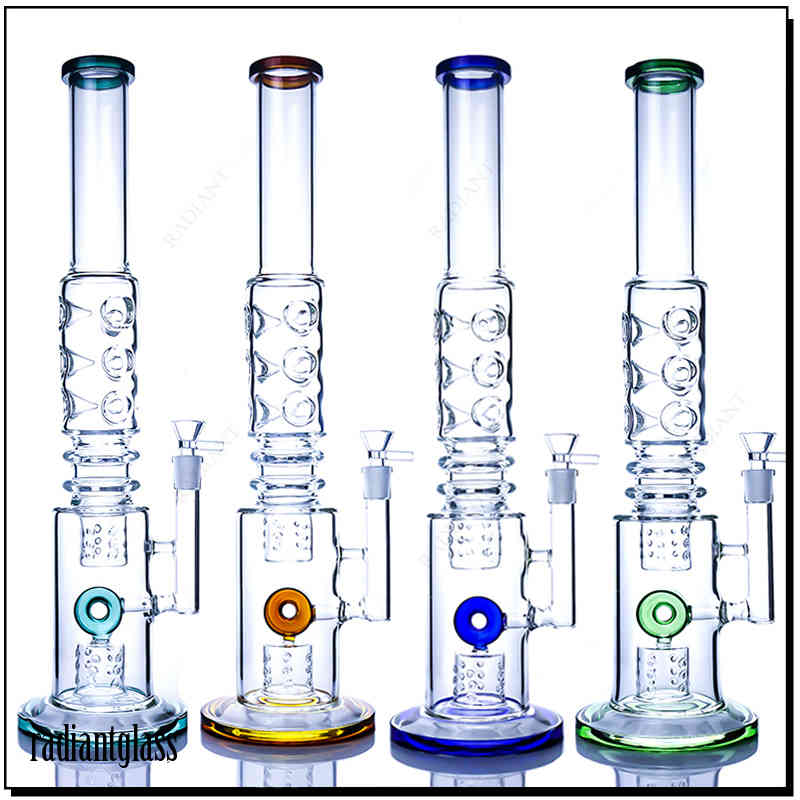 

Hookah Oil Rig Glass Bongs Large Water Pipe Percolator Diffuser 14mm female Joint 20" Height