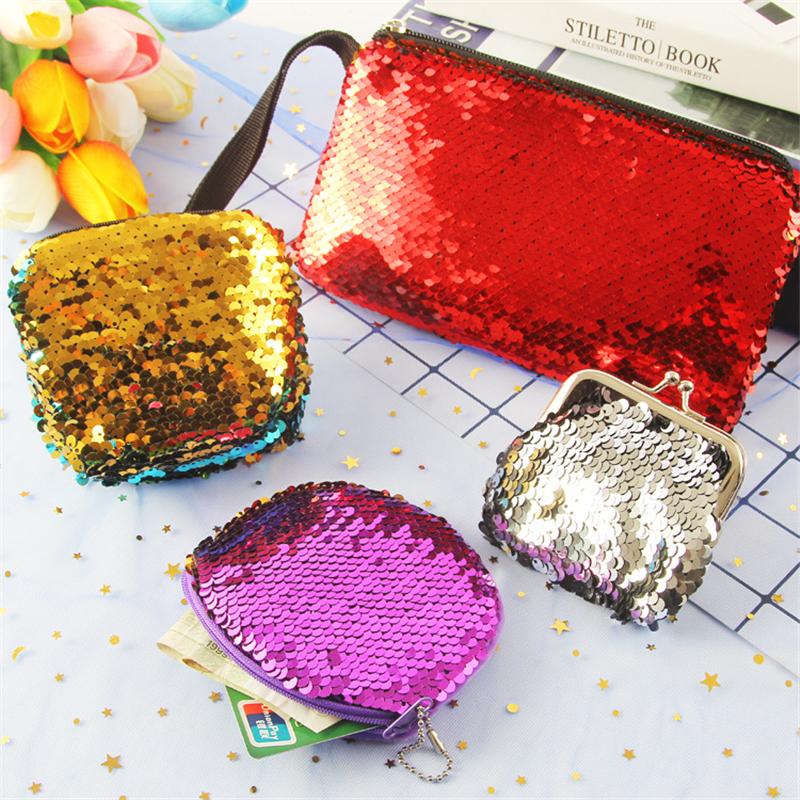 

Keychains 1Pc Female Sequin Glitter Small Coin Wallet Keychain Key Ring Holder Zipper Women's Fruit Shiny Gifts For Women Girls