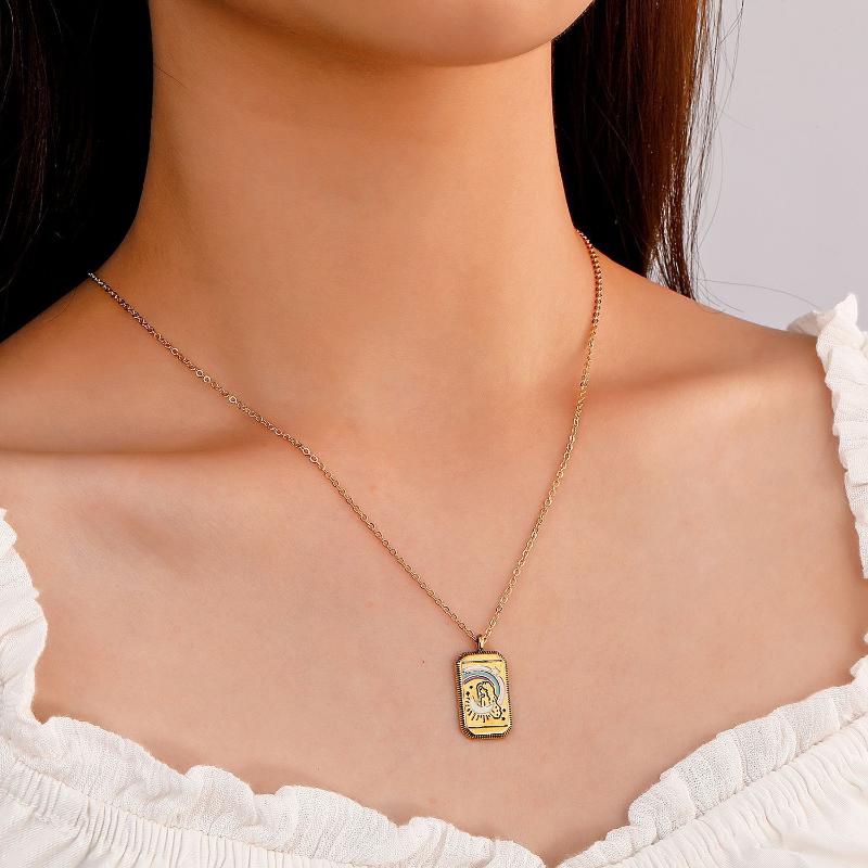 Chaînes Mode Collier Tarot Cartes Pendentif pour Femmes Hommes Cadeau de bijouterie Vintage Diquin