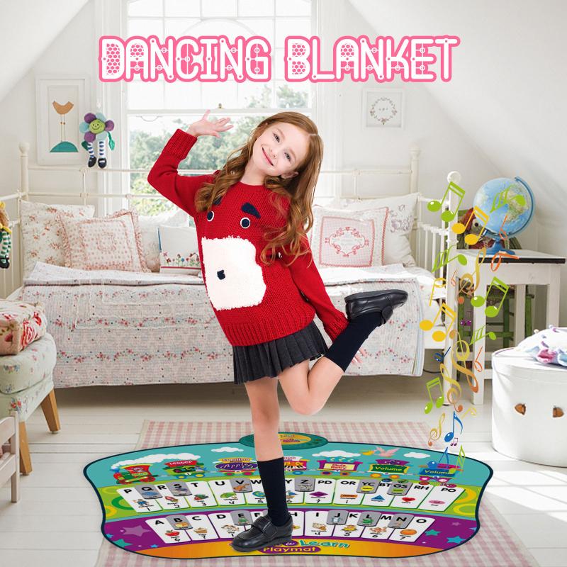 

Folding Music Dance Mat Children's Play Baby Early Education Toy Gift Crawling Non-slip Floor Pad 100x80cm Carpets