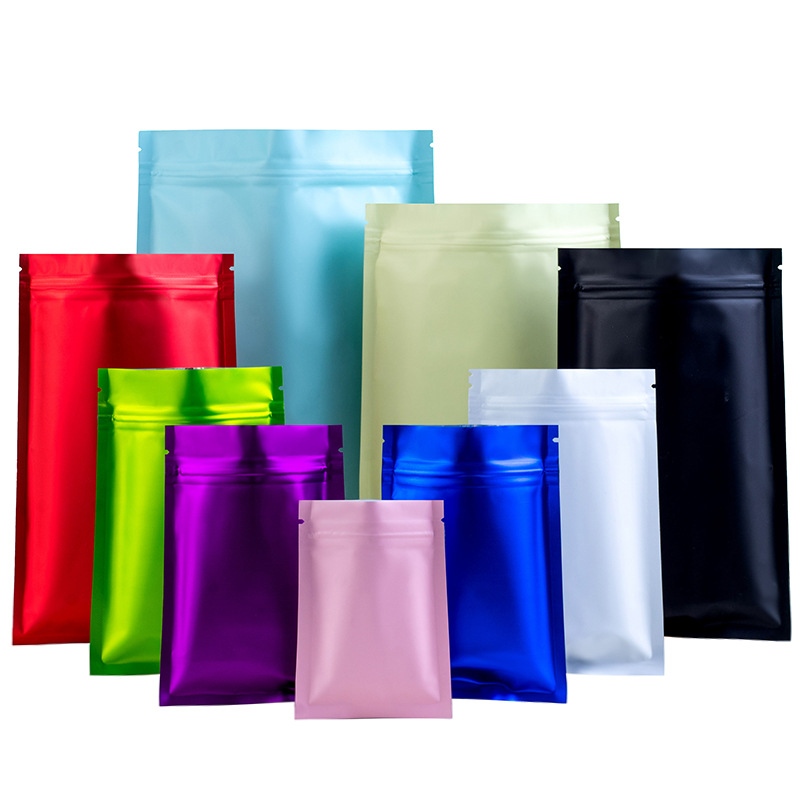 

Multiple Colors Sizes Matte Zip Lock Food Grade Tea Packing Bags Aluminum Foil Myar Packaging Coffee Beans Pouches