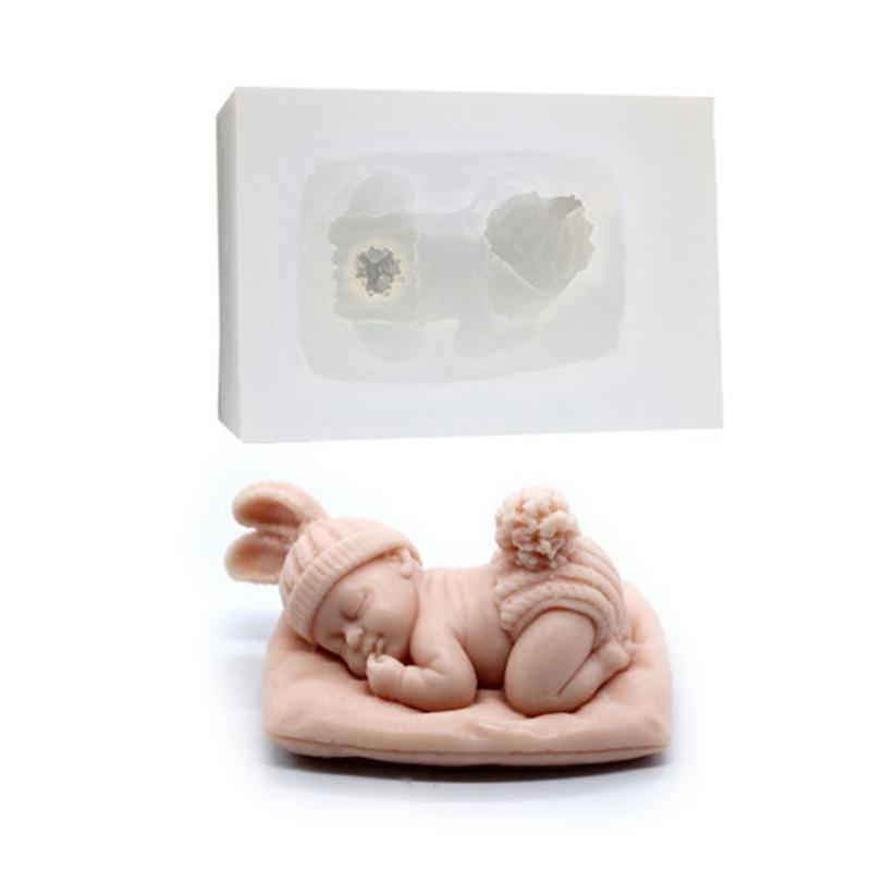 

Sleeping Baby Silicone Chocolate Candy Fondant Mold Handmade Soap Candle Baking Moulds
