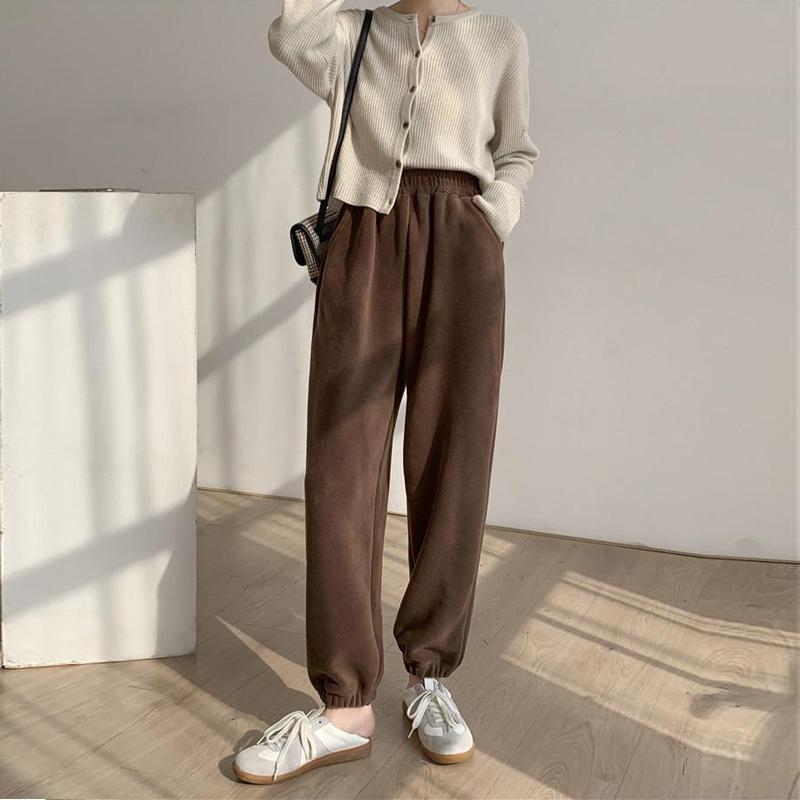 

Women's Pants & Capris Autumn And Winter Leisure Leggings Sports Home Elastic Plus Velvet Guard De Vertical Loose, Black;white