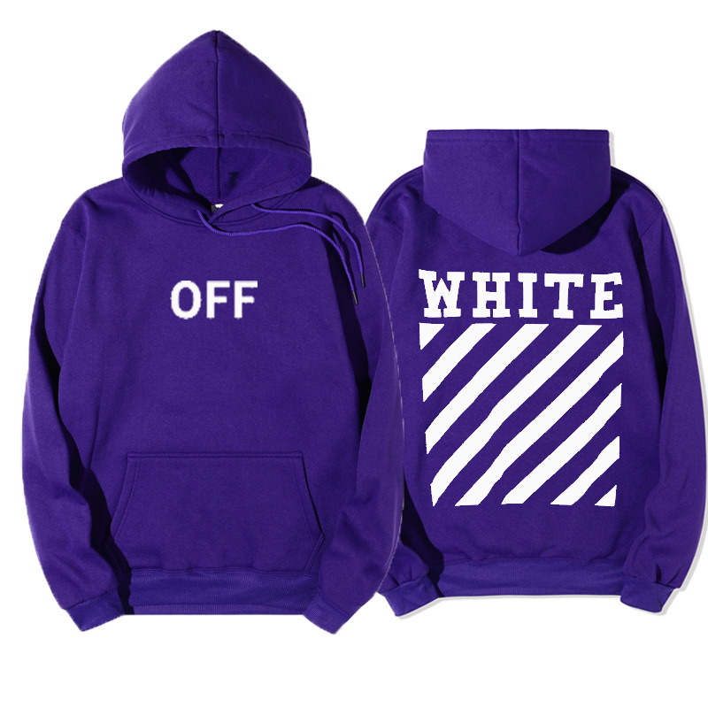 

Hoodie Men's Off Style White Printed Sweater Csi7, Black