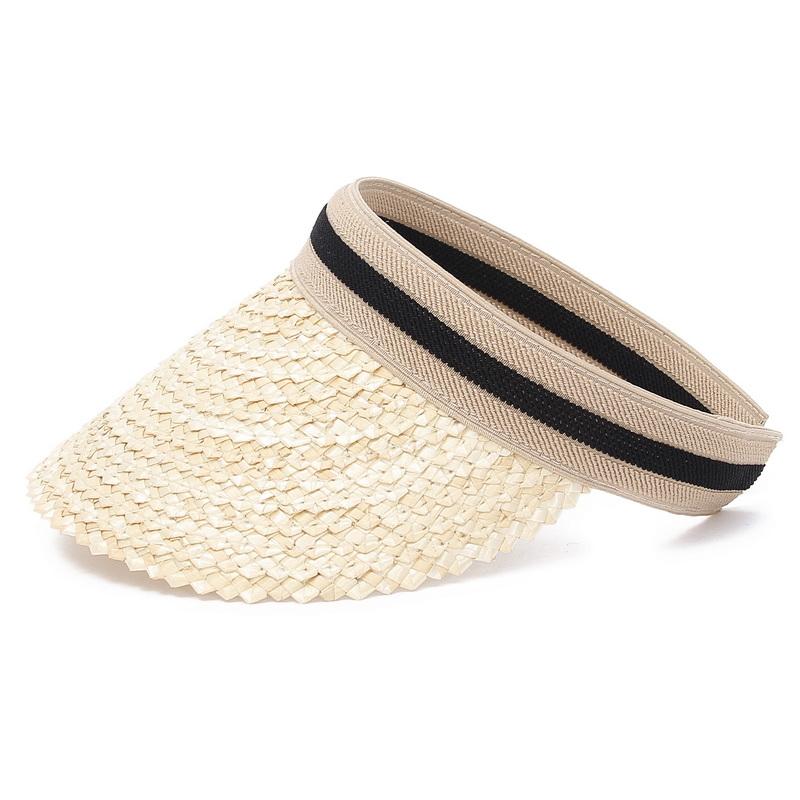 

Wide Brim Hats Summer Empty Top Suncap Foldable Portable Beach Hat Women Sun Fashion Casual Straw Cap Visors