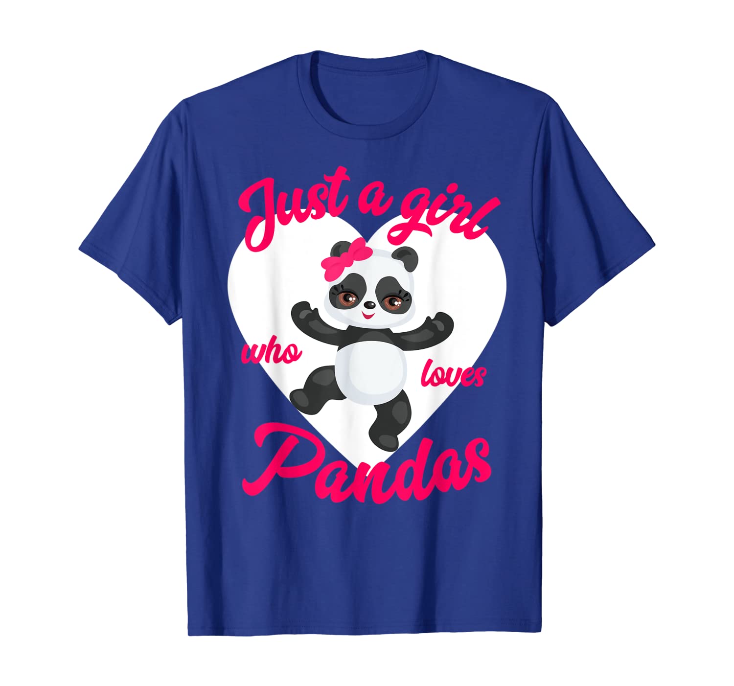 

Just A Girl Who Loves Pandas Shirt Cute Panda Bear Gift Girl, White;black