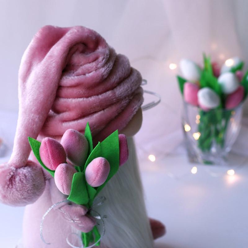 

Tulip Gnome With Hat Fabric Doll Tomte Galentine's Day Gift For Her Living Room Decor Mom Mother's Nana HUG Party Favor