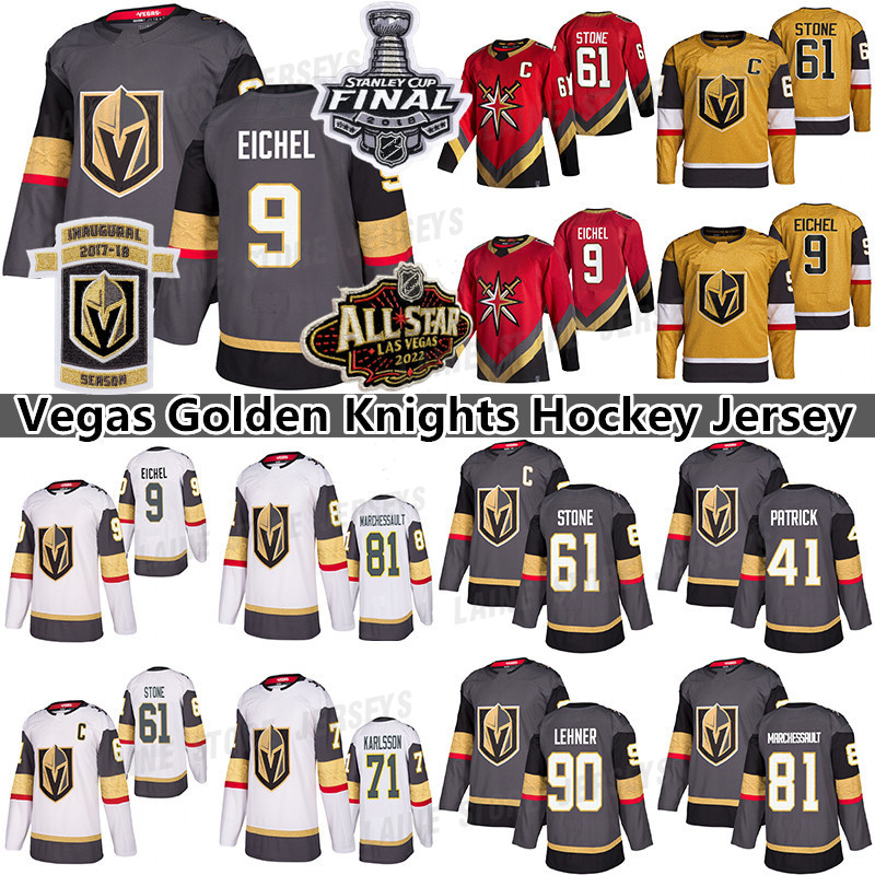 

Vegas Golden Knights Jersey 9 Jack Eichel 61 Mark Stone 41 Nolan Patrick 71 William Karlsson 67 Max Pacioretty 7 Pietrangelo Hockey Jerseys, Grey mens