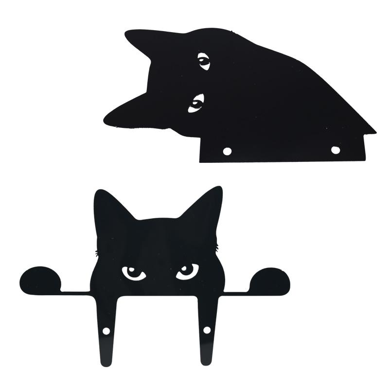 

Animals Cat Fence Peeker Post Hangers Sculpture Garden Window Statue Hanging Artwork Outdoor Lawn Decor Decorations