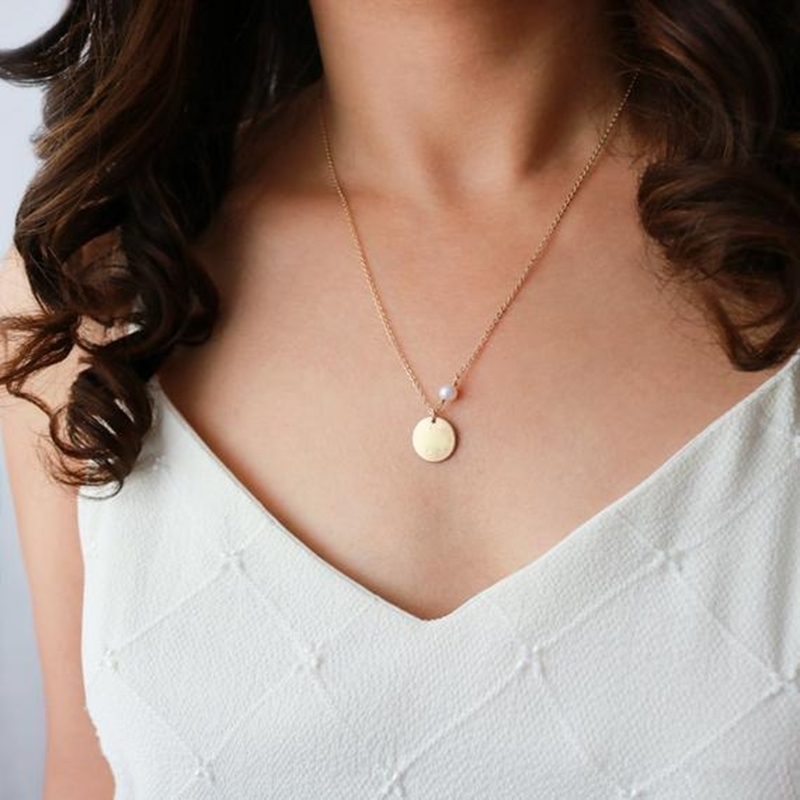 

Disk Necklace Handmade Coins Natural Pearl Choker Gold Filled Pendants Collier Femme Kolye Collares Boho Jewelry