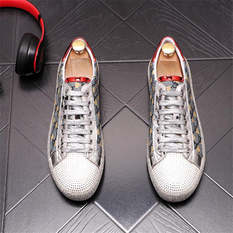 

High Quality Fashion Men Rhinestone Gold Silver Red Mixed Colors Causal Shoes Loafers For Mens Driving Bottom Rubber Anti-slip Dress, Blue
