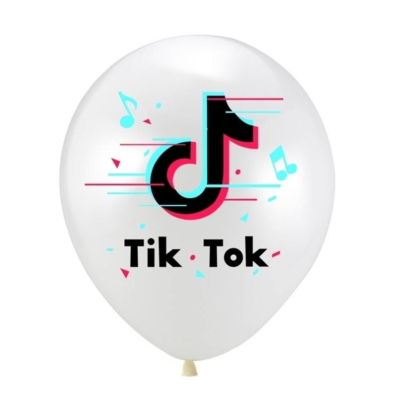 

Children's Day Tiktok Letters Printed 12inch Balloon Accessories Fashion Popular Festival Party Birthday Home Balloons Decorations G344L9Q, Black