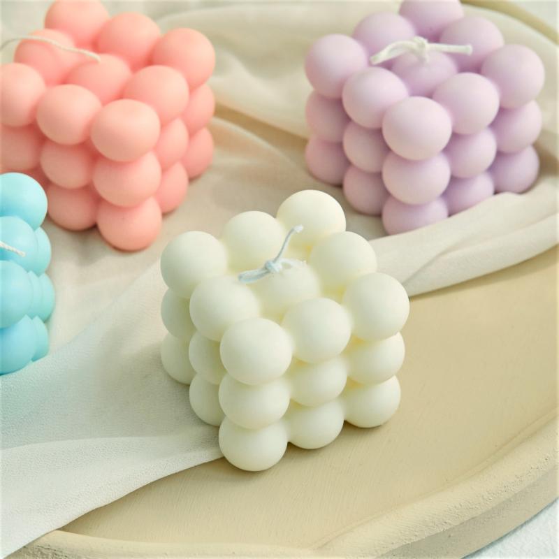 

Candles Small Bubble Cube Candle Soy Wax Scented Relaxing Birthday Gift 1PC