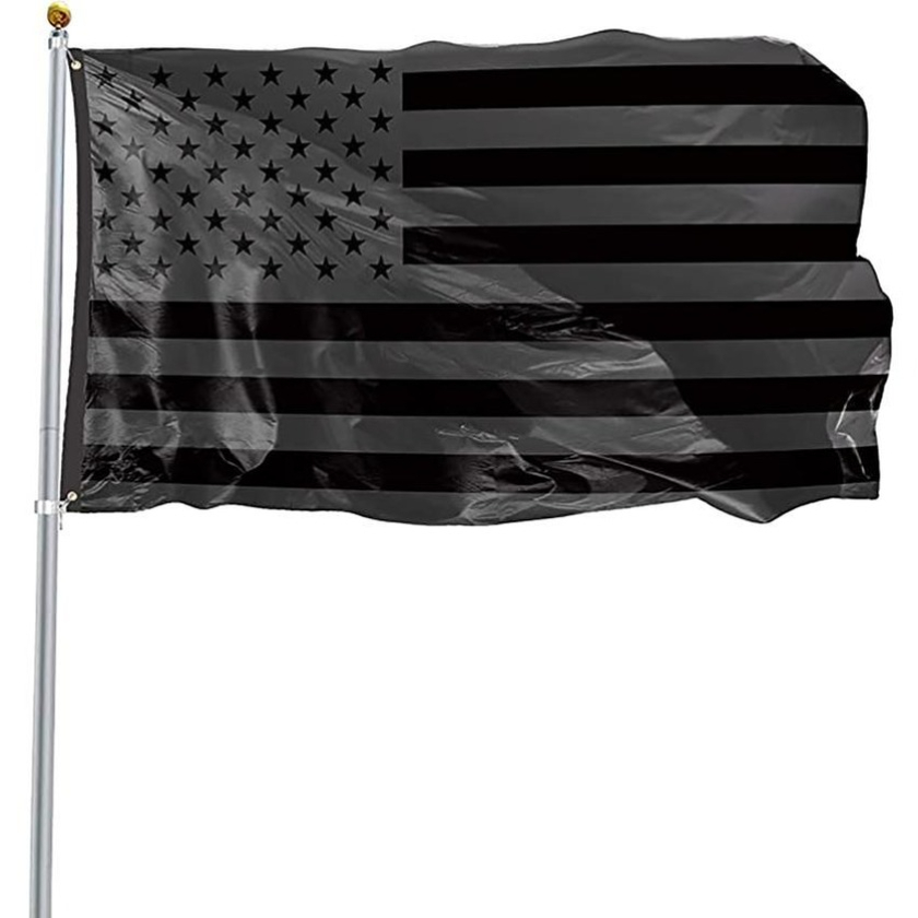 

3x5ft Black American Flag Polyester No Quarter Will Be Given US USA Historical Protection Banner Flag Double-Sided Indoor Outdoor