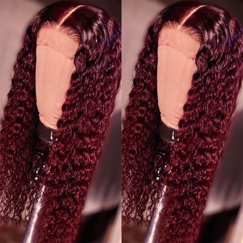 

150% High Density Front Wig Baby Hair for Women Ynthetic Wigs Orange Color Red Long Curly Hair Middle Part Heat Resistant, Natural color