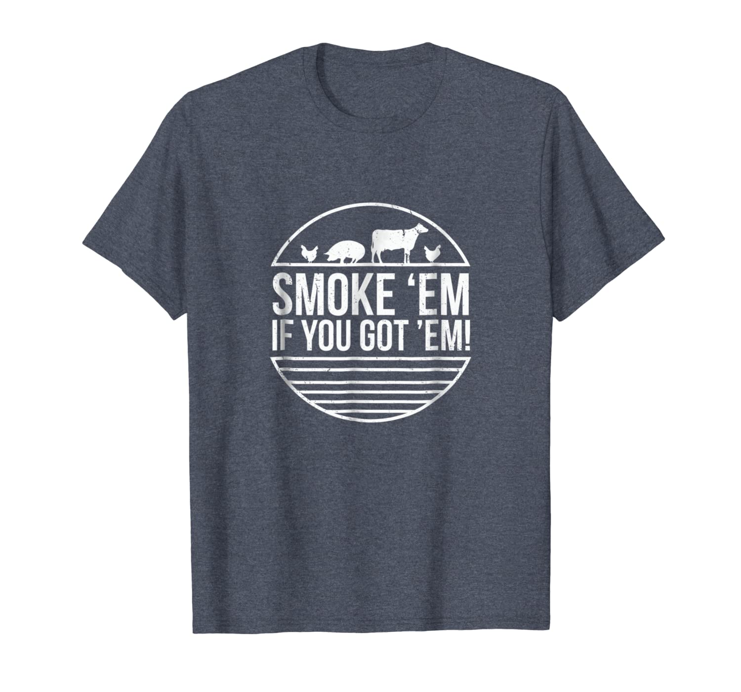 

smoke 'em if you got 'em bbq grilling t shirt fathers day, White;black