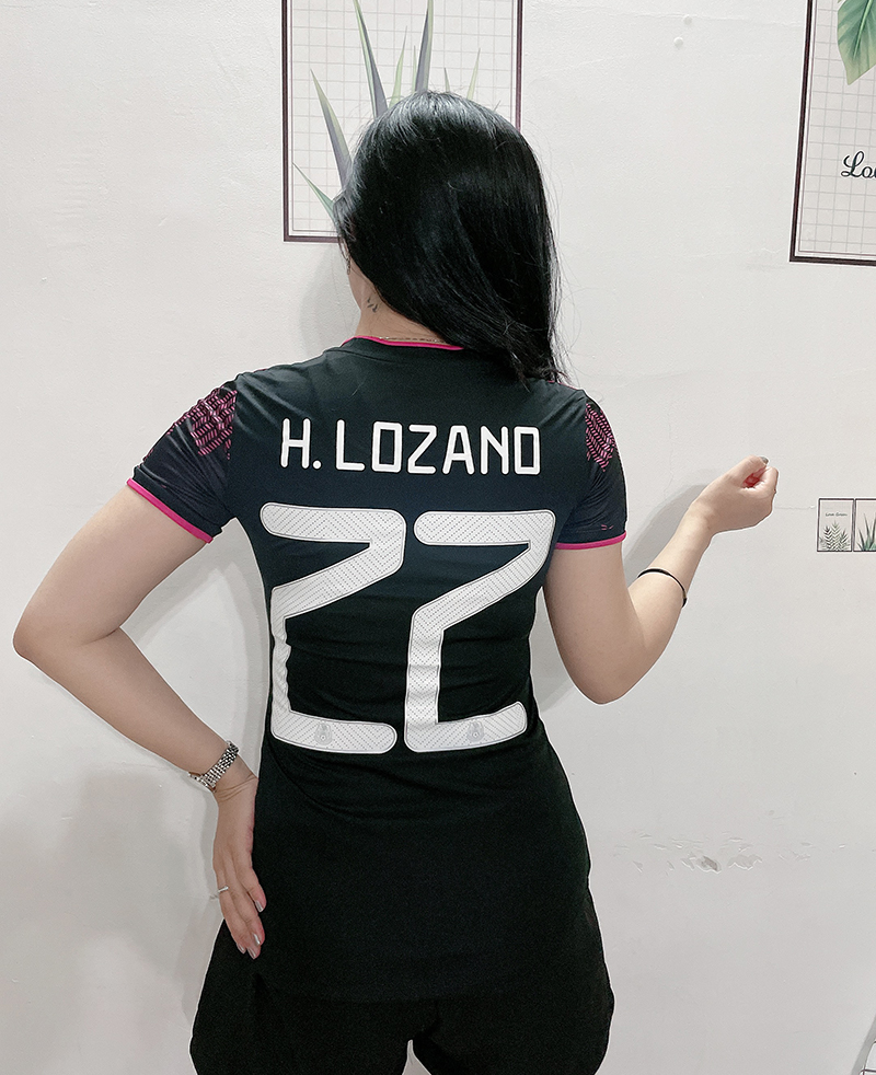 

Mexican purple Soccer Jersey Women 2021 #14 CHILHARITO Mexico Lady soccer shirt 2021 #22 H.LOZANO Girl Football Uniform, Black;yellow