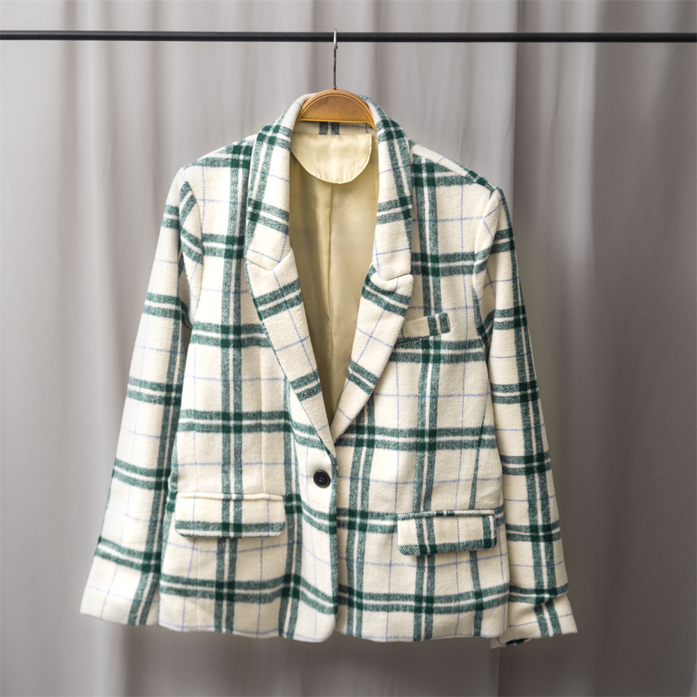 

women's suits & blazers female thin blazer single button long sleeve turn collar wool autumn office lady fashion jacket qih1, White;black