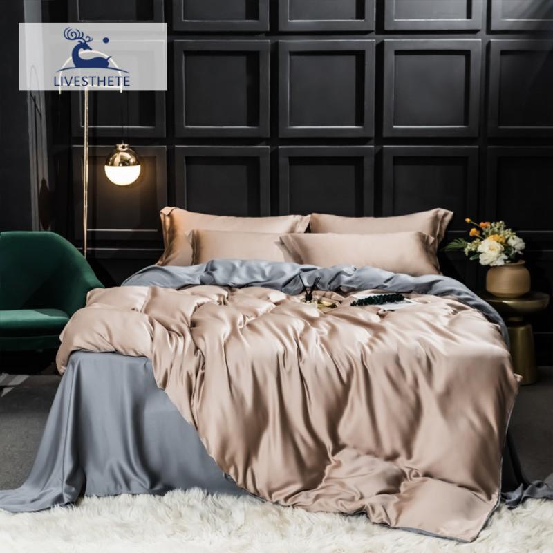

Liv-Esthete Gorgeous 100% Silk Bedding Set Mulberry Beauty Quilt Cover Bed Sheet Linen King  Pillowcase Sets