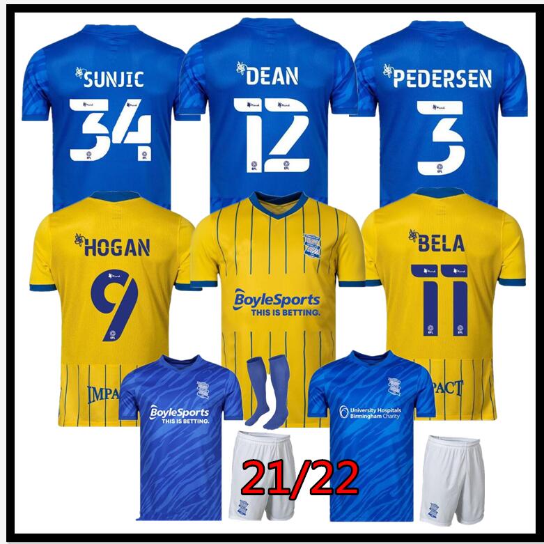 

21/22 Birmingham Soccer Jerseys Lukasz Jutkiewicz 2021 2022 Sam Gallagher jersey Men Kids Kits sock Full sets home away city football shirts, Blue