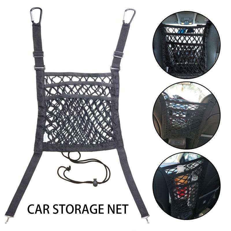 

Car Organizer Mesh Backseat Storage Net Bag Barrier For Pet Kids Cargo Tissue Purse Holder Driver Netting Pouch