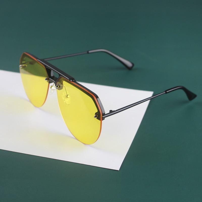 

Sunglasses Fashion Personality Trend Half-frame For Men And Women Uv400 Orange Red Lens Shadow 6 Colors
