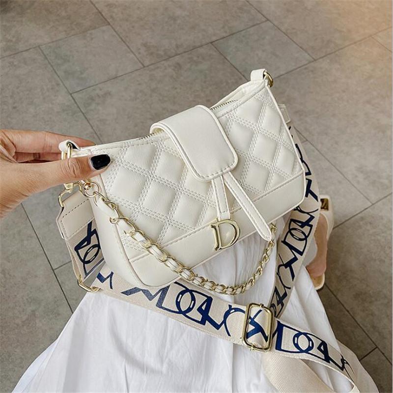 

Evening Bags Summer 2021 Trendy Texture Female Rhombus Chain Shoulder Bag Fashion Messenger Portable Small Square Women