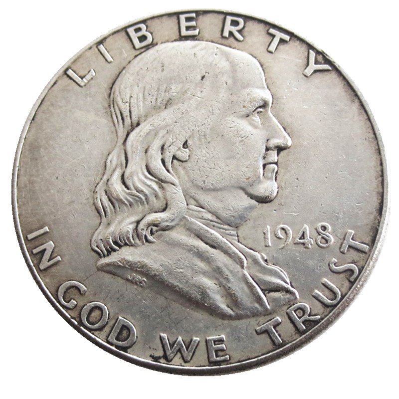

US 1948PD Franklin Half Dollar Craft Silver Plated Copy Coin Brass Ornaments home decoration accessories