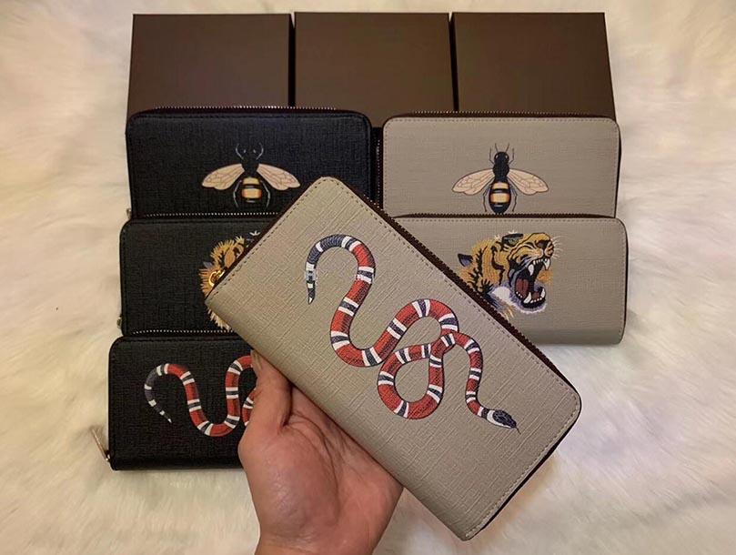 

wallet long Single zipper pvc designer men women leather Fashion Luxury Evening Bags Coin Purse Clutch purses With Box, Short:snake