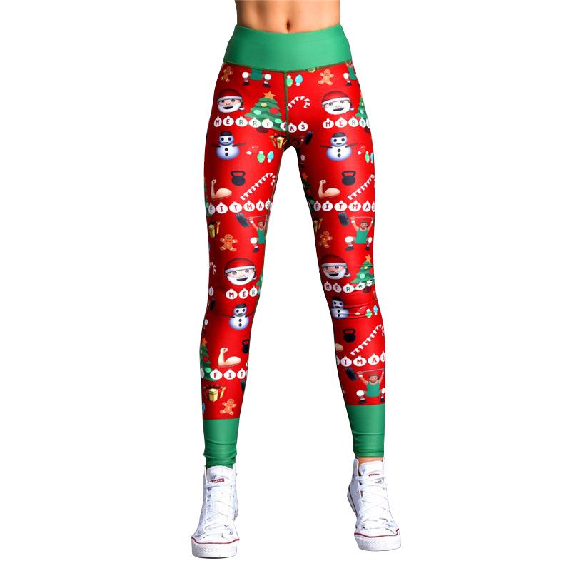 

Women' Leggings 2021 Christmas Printing Pants Put Hip Elastic High Waist Legging Cartoon Pattern Legins Breathable Merry Sexy, Nx059