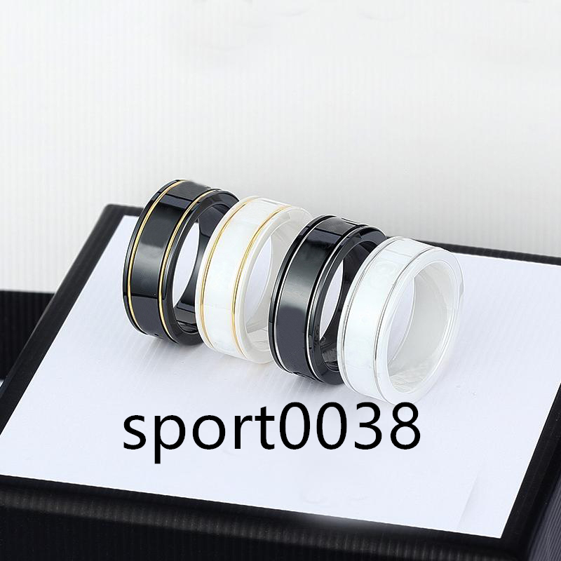

Ceramic Band Rings Black White for Women Men jewelry Gold Silver Ring 4 Colors