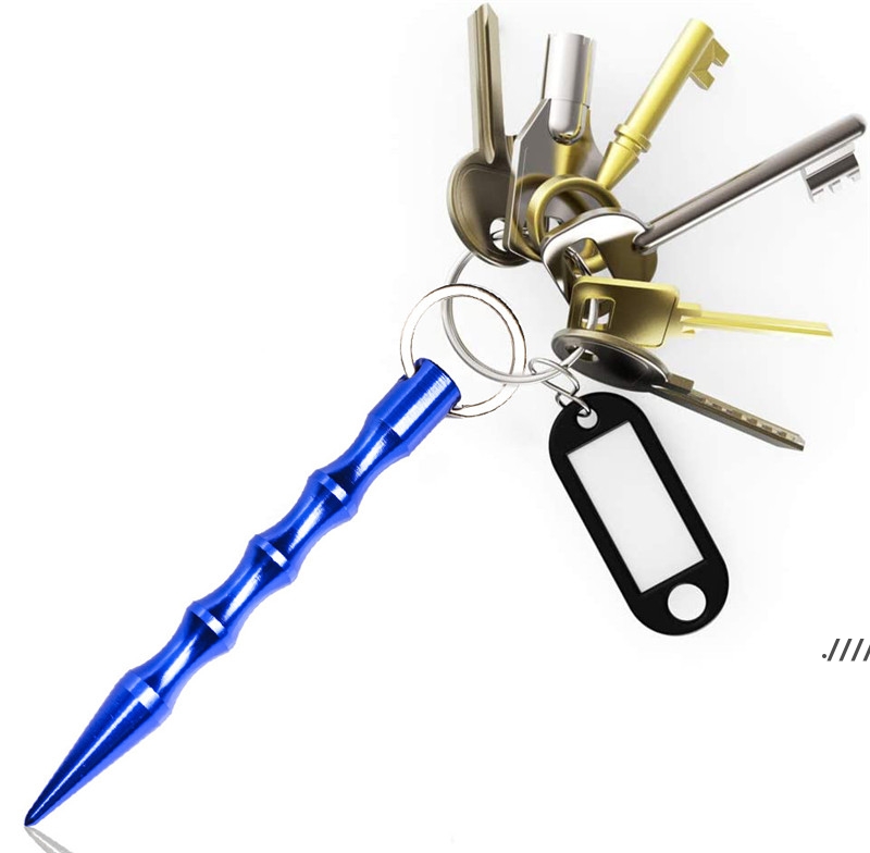 

Aluminum Self Defense weapons Safety For Women Girl Spike Stick Keychain Key Chain Metal Wholesale EWD5851