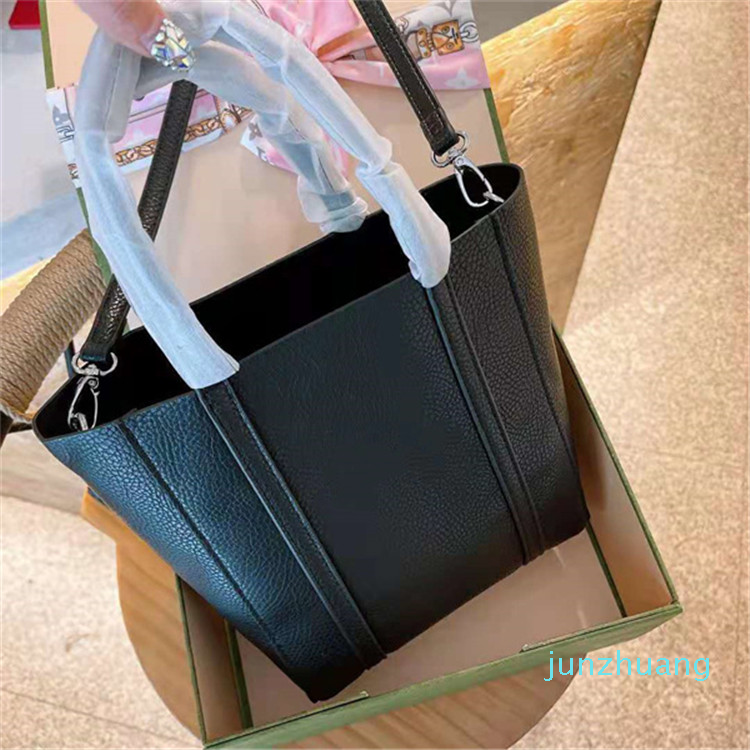 

Designer- Women shopping bag, handbag, simple solid colors, high-end fashion, large capacity, shoulder bags, Black