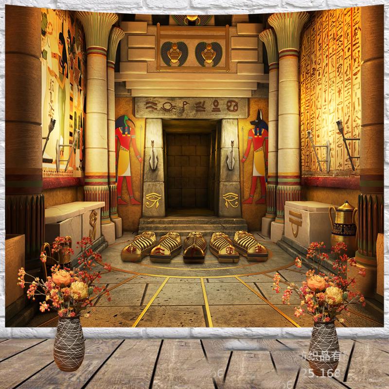 

Tapestries Egyptian Temple Tapestry Bedroom Wall Fabric Blanket Home Decor Backdrop Tapis Mural Trippy