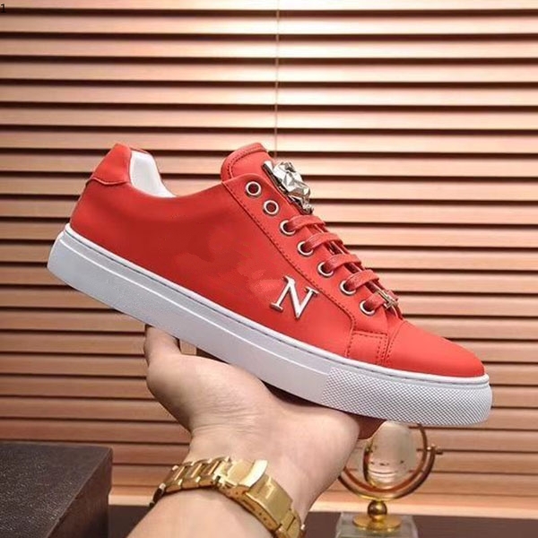 

Dio Fashion Men Leather Lace Up Platform Oversized Sole Sneakers White CasualPrinted kjl001