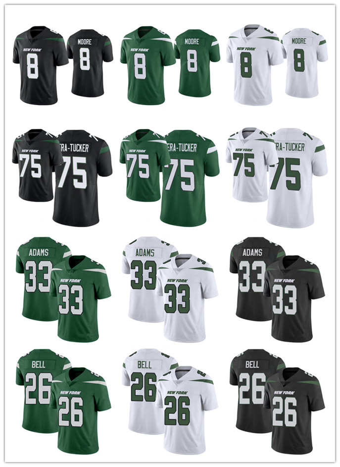 

2021 New YorkJetsMEN Elijah Moore zach wilson Jamal Adams Alijah Vera Tucker Le'Veon Bell Vapor Limited football Jersey