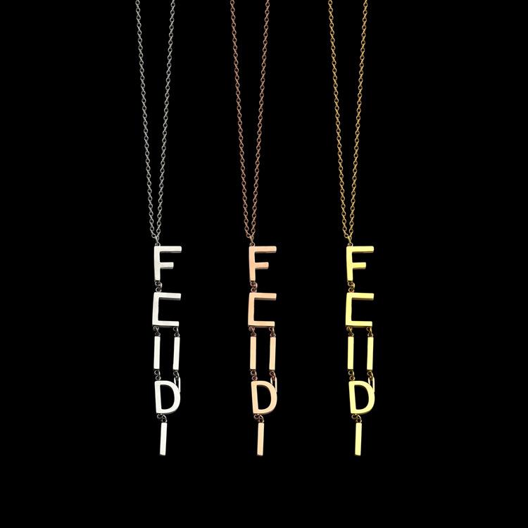 

Chains Jewelry Wholesale Simple F Letter Necklace Lovers Foreign Trade Long