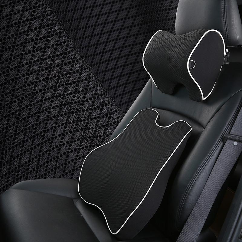 

Seat Cushions Automobile Headrest Lumbar Support Suit Neck Protection Pillow Cushion On-board Memory Cotton Interior