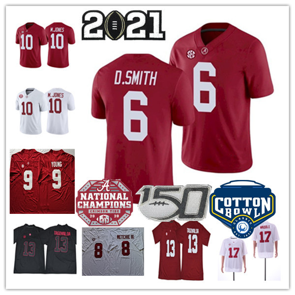 

College Cotton Bowl Alabama Crimson Tide Football Jersey Bryce Young John Metchie III Tua Tagovailoa Najee Harris DeVonta Smith Mac Jones Jerry Jeudy Hurts Harris, Men white