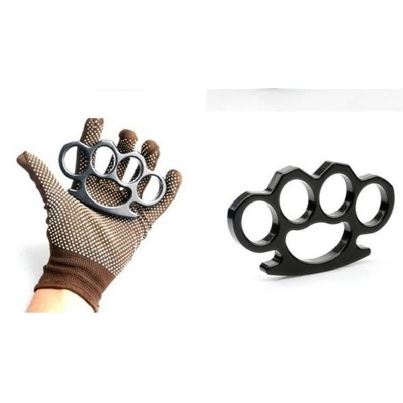 

New Gilded Steel Brass Knuckle Duster Color Black Plating Silver Hand T