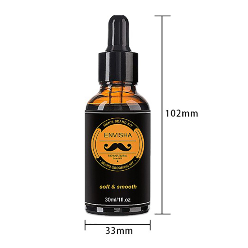 1Set Beard Essential Balm Comb Moisturize Wax Scissor Men Beard Grooming Kit Mustache Beard Hair Growth Oil Styling ToolScouts-image-731347528