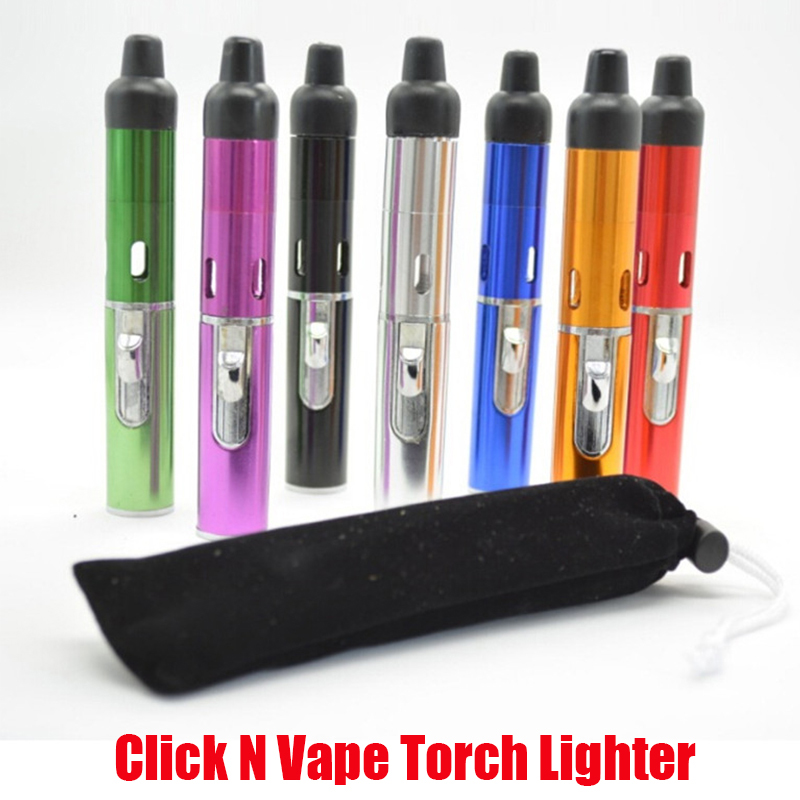 

Click N Vape Torch Lighter Portable SneakAa Toke Smoking Metal Pipes Dry Herb Vaporizer Tobacco Built-in Wind Proof Pipe Lighters