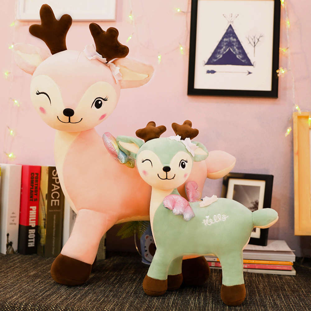 

cute Sika Deer doll deer plush toys children Valentine's Day gift, Blue