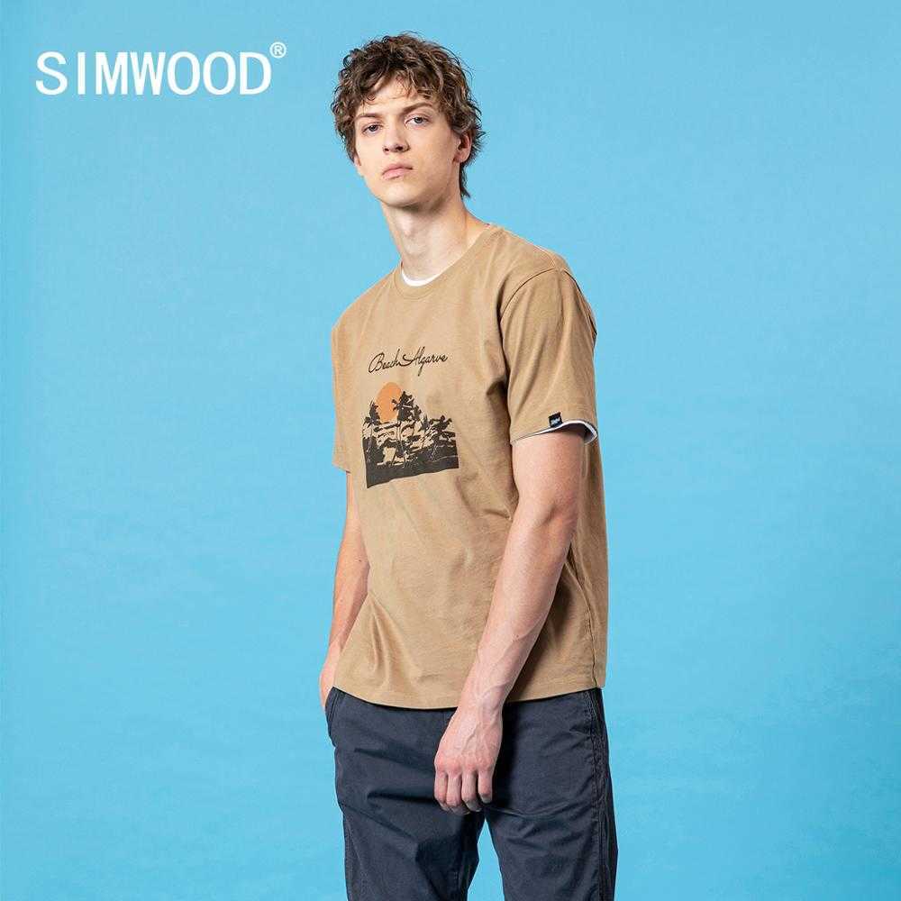 

summer t-shirt men vintage pattern print 100% cotton breathable tops fashion brand clothing SJ150050 210629, Light green