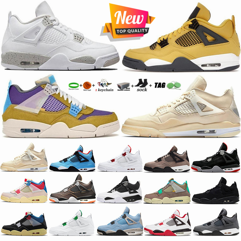 

Air Jorden Jordan 4 Basketball Shoes AJ4 Retros Jumpman 4s Lightning Fire Red White Oreo Of Paris Taupe Haze Desert Moss Guava Ice Mens Snea