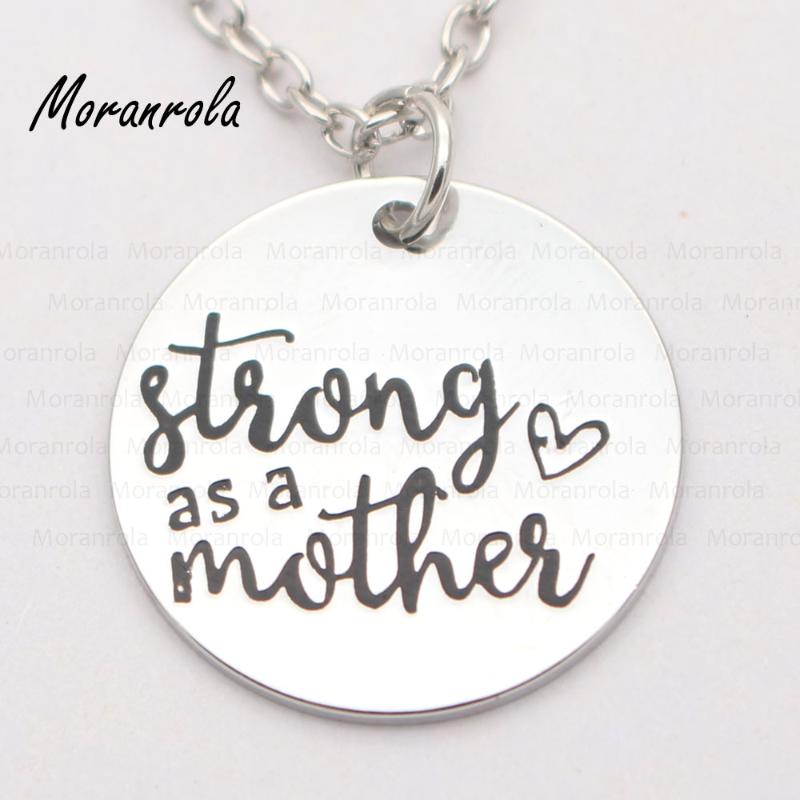 

Arried" Strong As A Mother"Copper Necklace Keychain,charm Mommy Mother Momlife Gifts Day Jewelry Tired Mom Charm Pendant Necklaces, Silver
