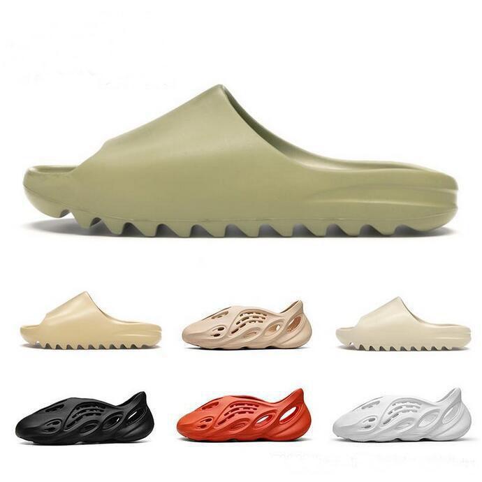 

Kanye 2021 New Slides Foam Rubber Fashion Slippers Bone Desert Sand Resin Beach Antiskid Mens Womens Sandal Male Slipper Platform Loafers bb, Black