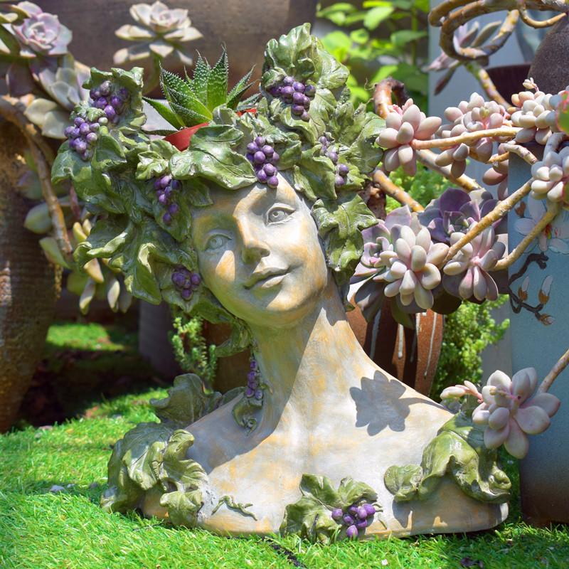 

Home Decor Vintage Decoration Plant Stand Figurine Succulent Art Flower Pot Garden Balcony Decorations